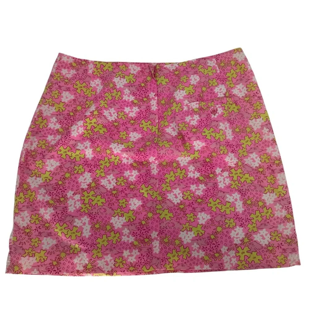 Vintage Lilly Pulitzer Happy‎ Hippo Floral Mini Pencil Skirt 6